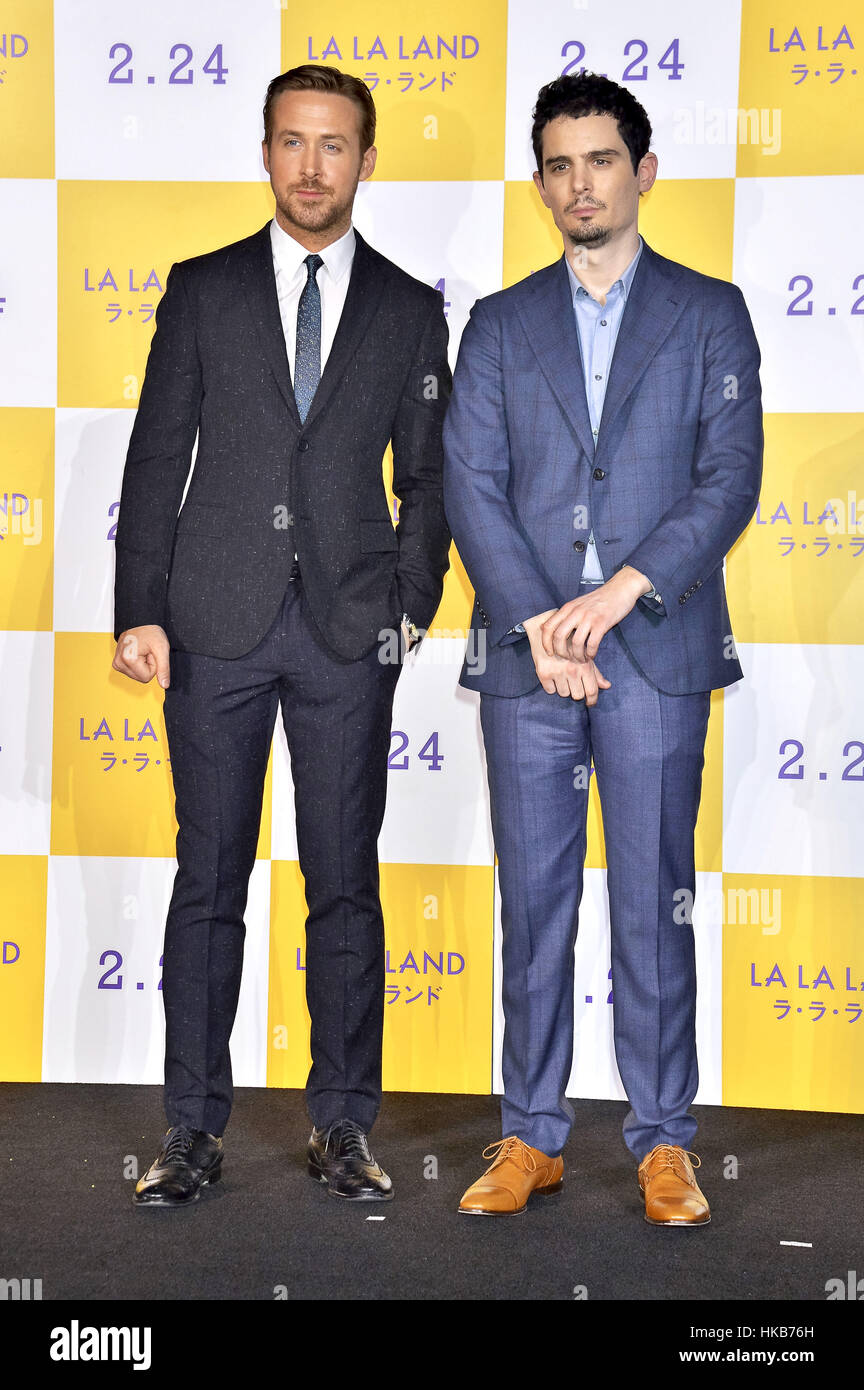 Ryan Gosling and Damien Chazelle attend the ‘La La Land’ premiere at