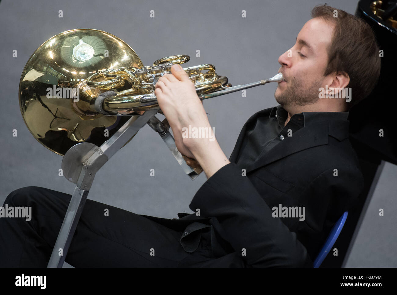 Berlin, Germany. 27th Jan, 2017. Felix Klieser, horn player born