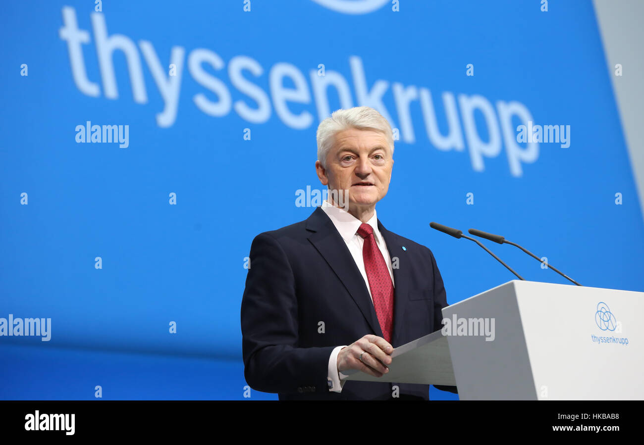Bochum, Germany. 27th January 2017. Heinrich Hiesinger, CEO Thyssenkrupp AG, Thyssenkrupp Annual General Meeting, Bochum, Germany, January 27, 2017 Credit: Juergen Schwarz/Alamy Live News Stock Photo