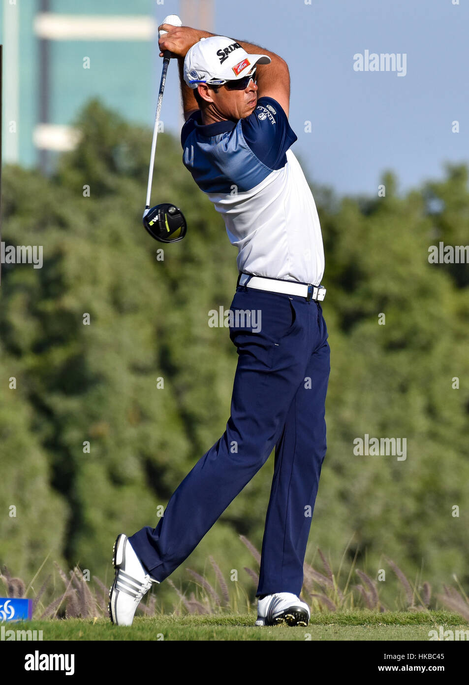 Doha, Qatar. 27th Jan, 2017. Jaco Van Zyl of South Africa competes during  the second round of the Commercial Bank Qatar Masters at Doha Golf Club in  Doha, Qatar. Credit: Nikku/Xinhua/Alamy Live