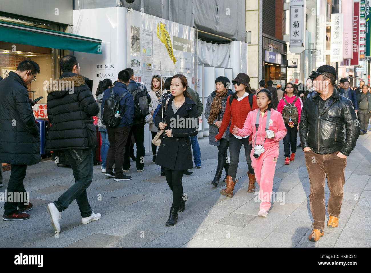 Asian tourists shopping during the Lunar New Year Holiday in the