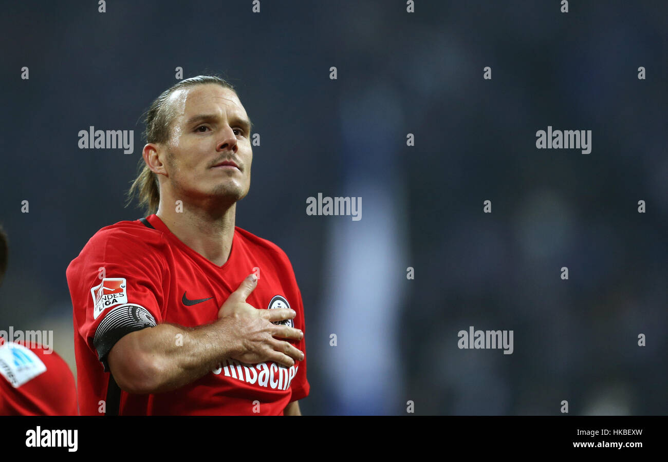 Gelsenkirchen, Germany. 27th Jan, 2017. Frankfurt's Alexander Meier ...