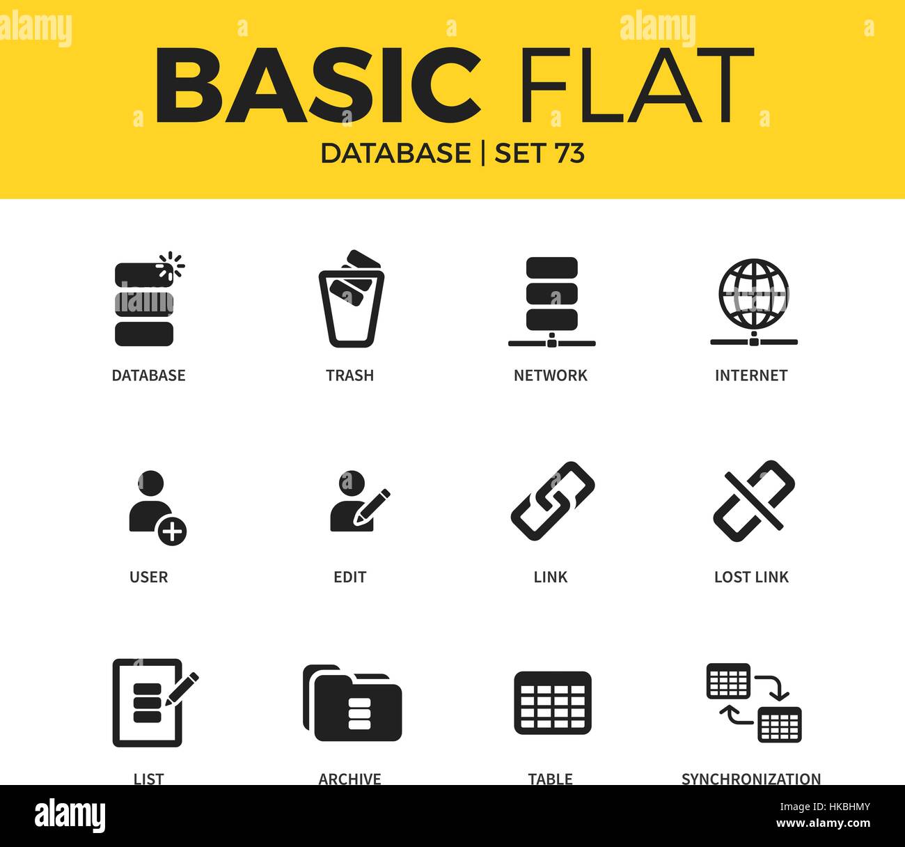 Basic set of Database icons Stock Vector Image & Art - Alamy