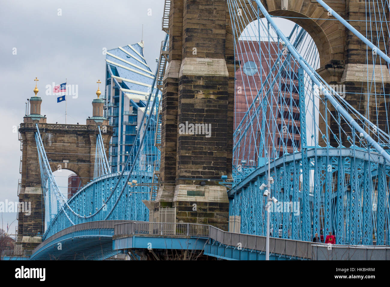Cincinnati, Ohio The John A. Roebling suspension bridge spans the