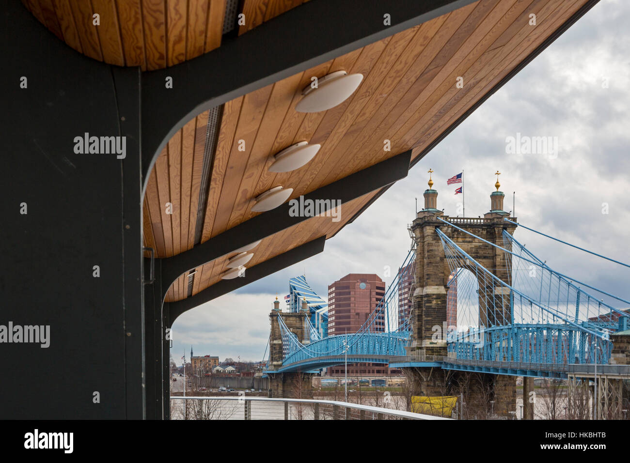 Cincinnati, Ohio The John A. Roebling suspension bridge spans the