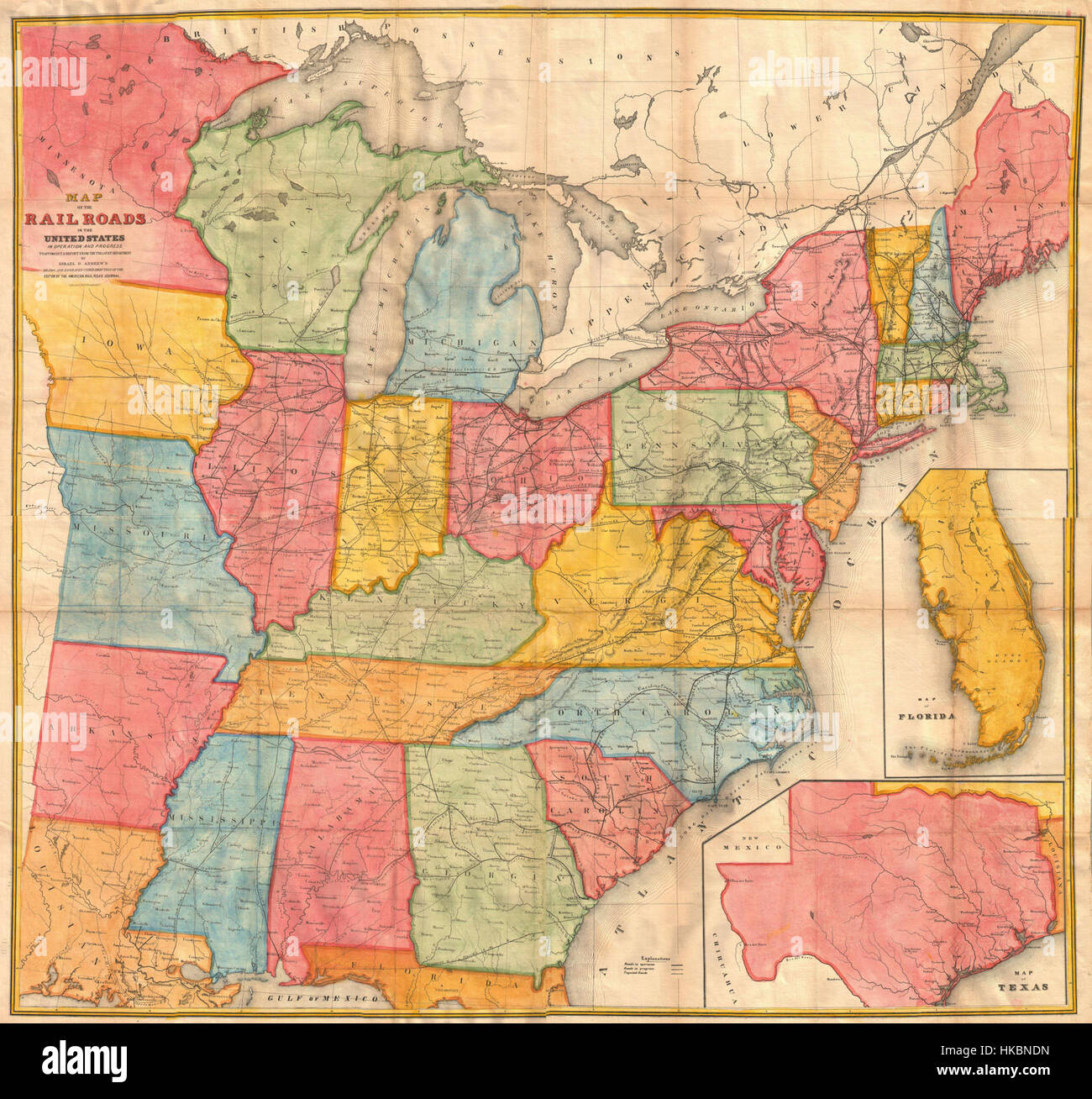 1852 Andrews Railroad Map of the - 1852 Andrews Railroad Map Of The United States Geographicus Unitedstates HKBNDN