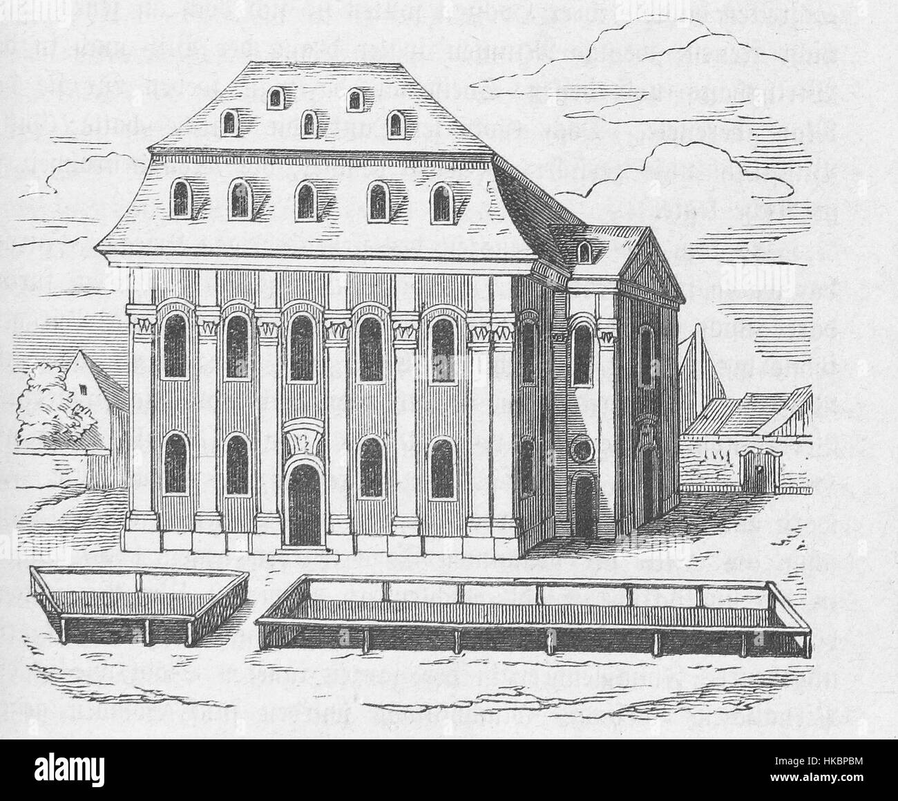 Annenkirche und Kirchhof Dresden 1769 Stock Photo