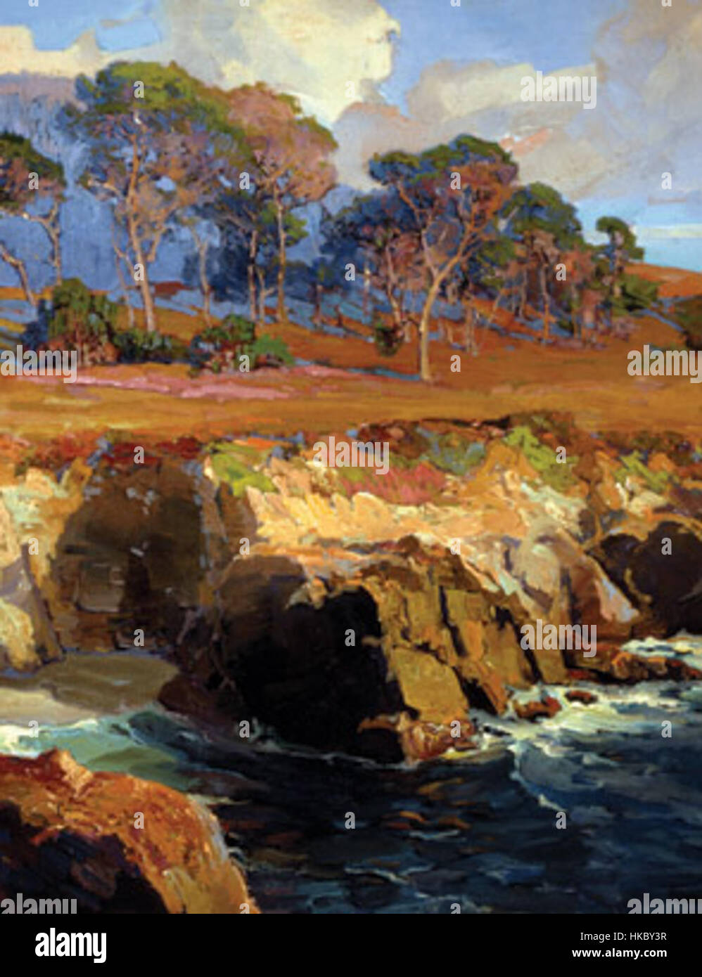 Rimed Rocks Franz A. Bischoff, Gold Rimmed Rocks and Sea, c. 1925 Stock Photo - Alamy
