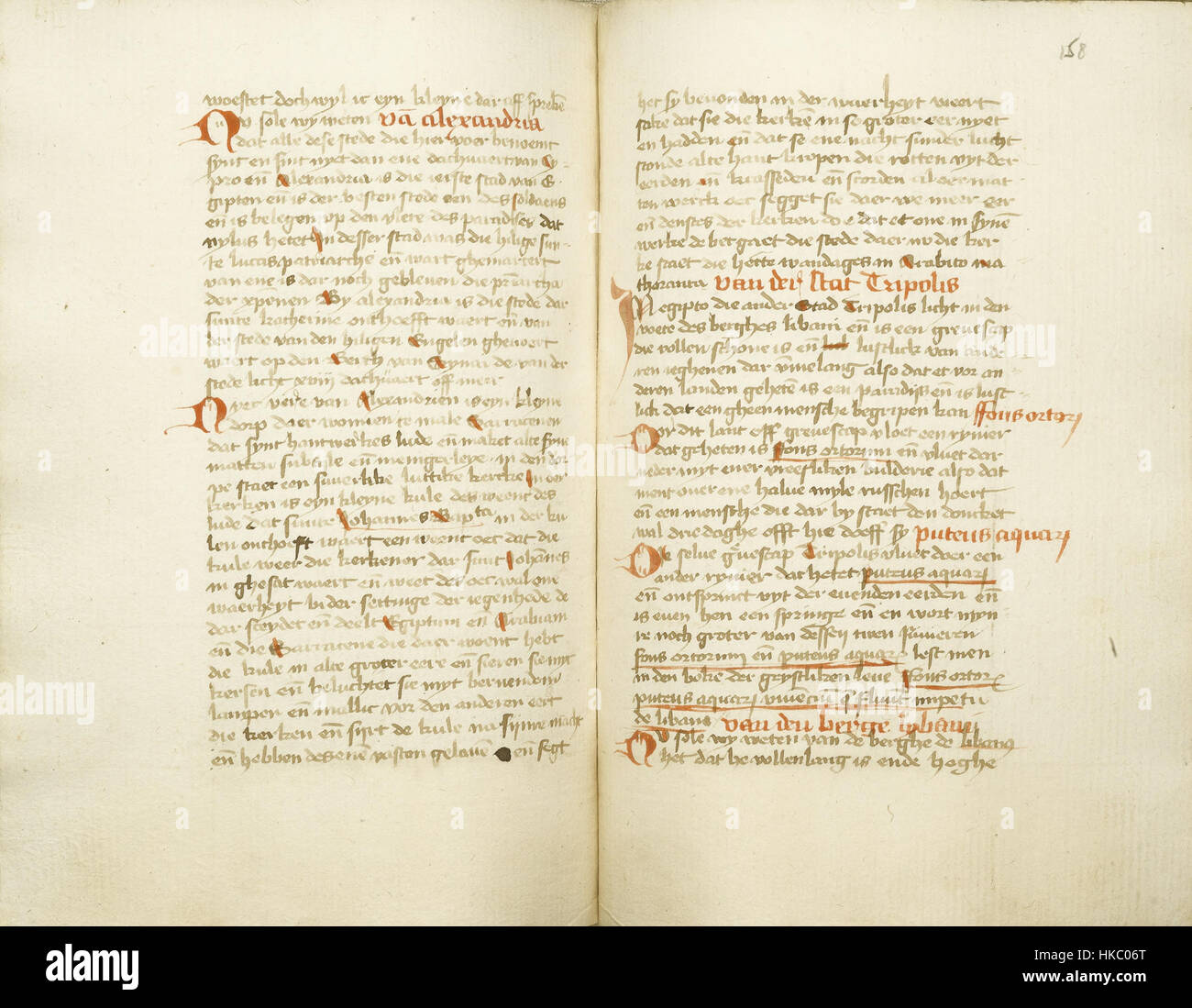 Handschrift aus den Niederlanden mit Ludolfs von Sudheim Reisebericht bei Sotheby's Stock Photo
