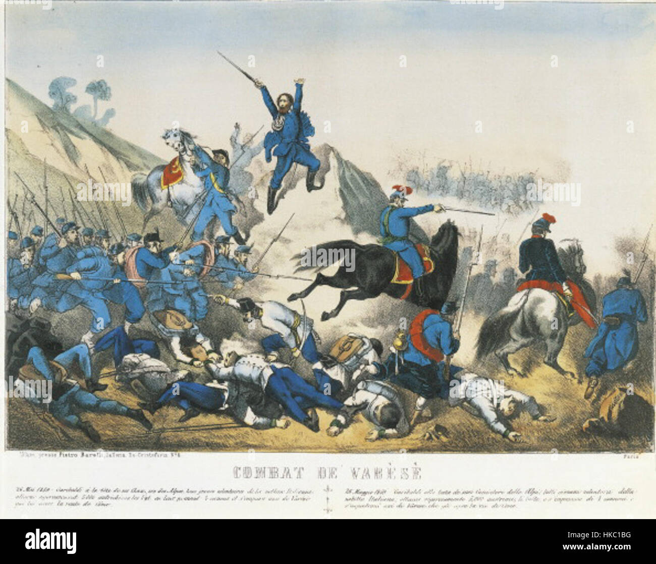 This painting depicts Giuseppe Garibaldi leading his troops during the ...