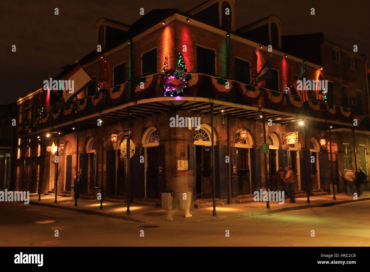 Bourbon street architecture at night Stock Photo Alamy