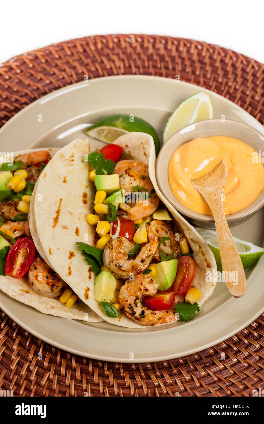 Shrimp Tacos Stock Photo