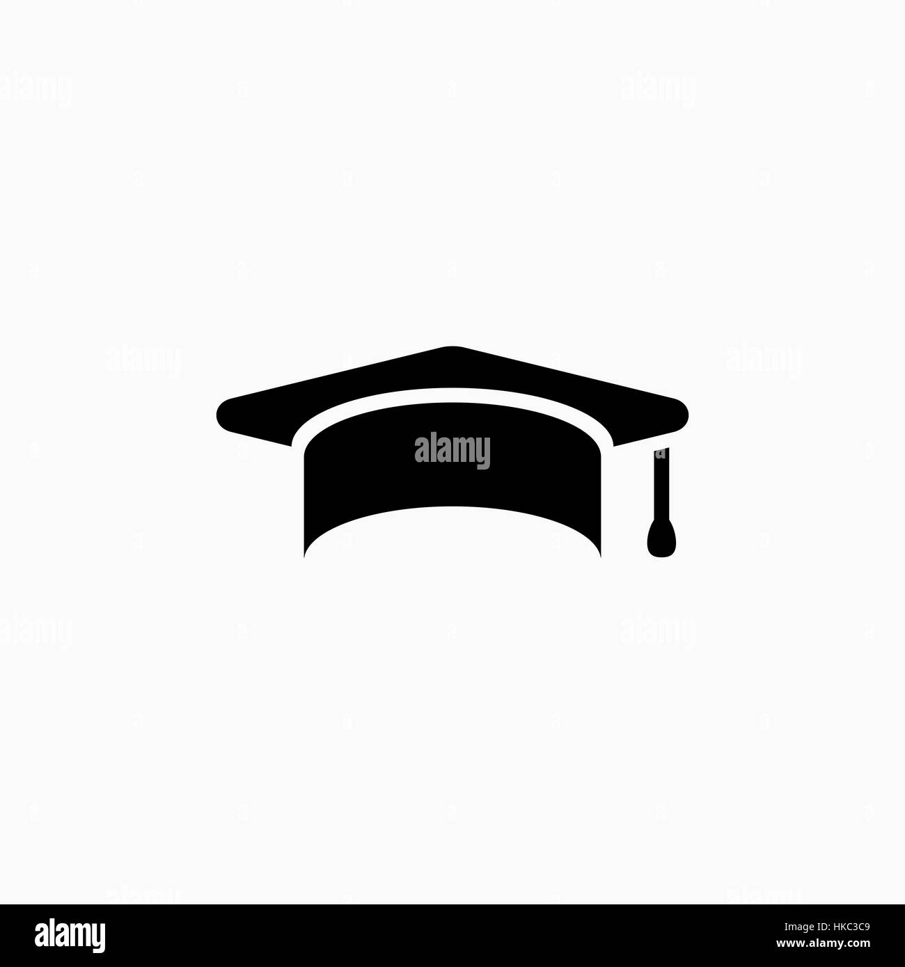 Education, graduation cap/hat icon simple vector illustration Stock ...