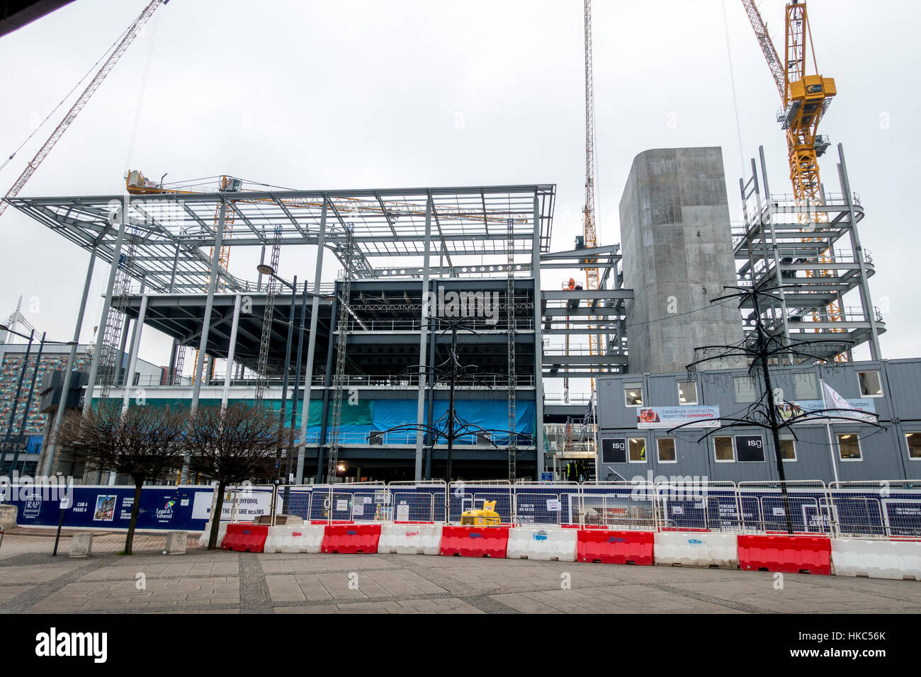 New BBC Wales building under construction in Central Square Cardiff