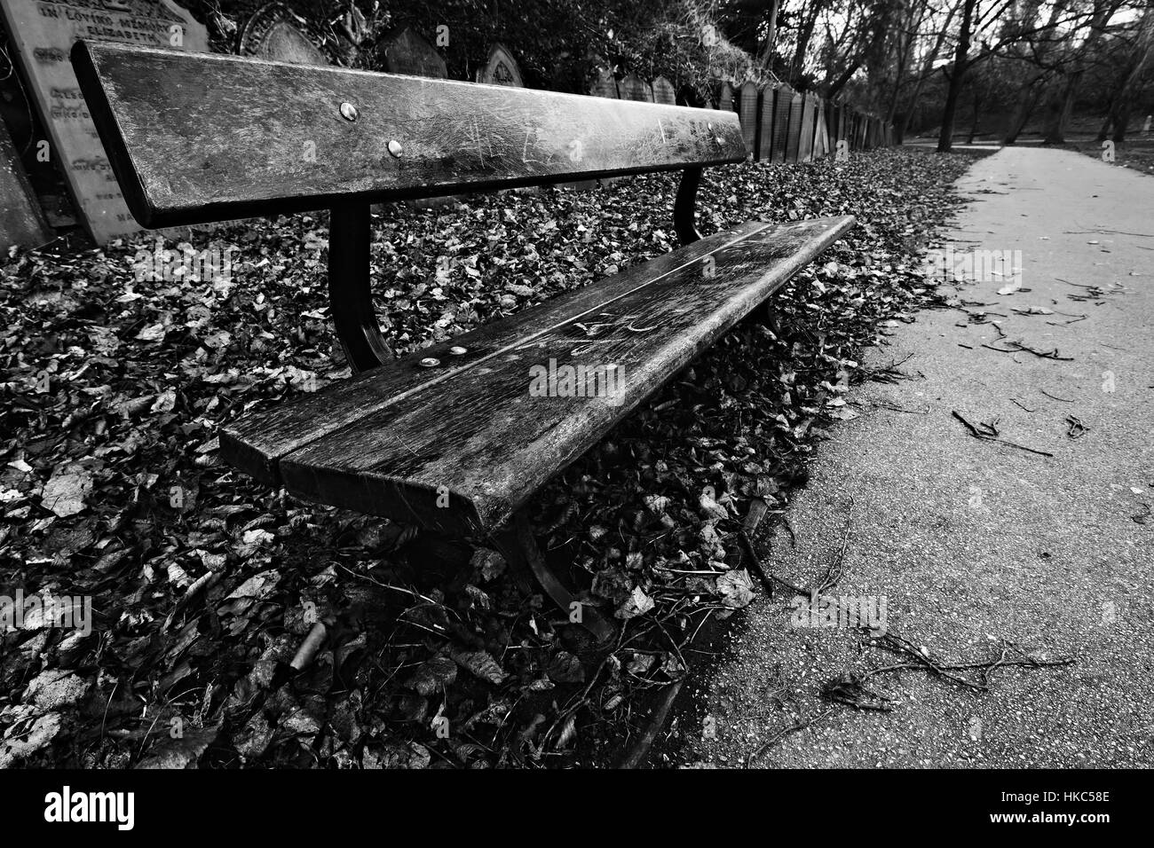 Memorial bench and cemetery hi-res stock photography and images - Alamy