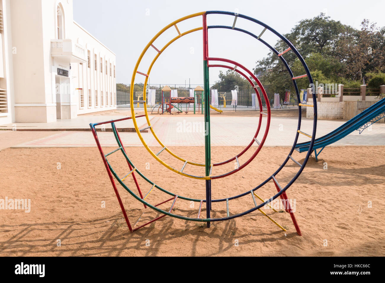 Children play area equipment Stock Photo Alamy