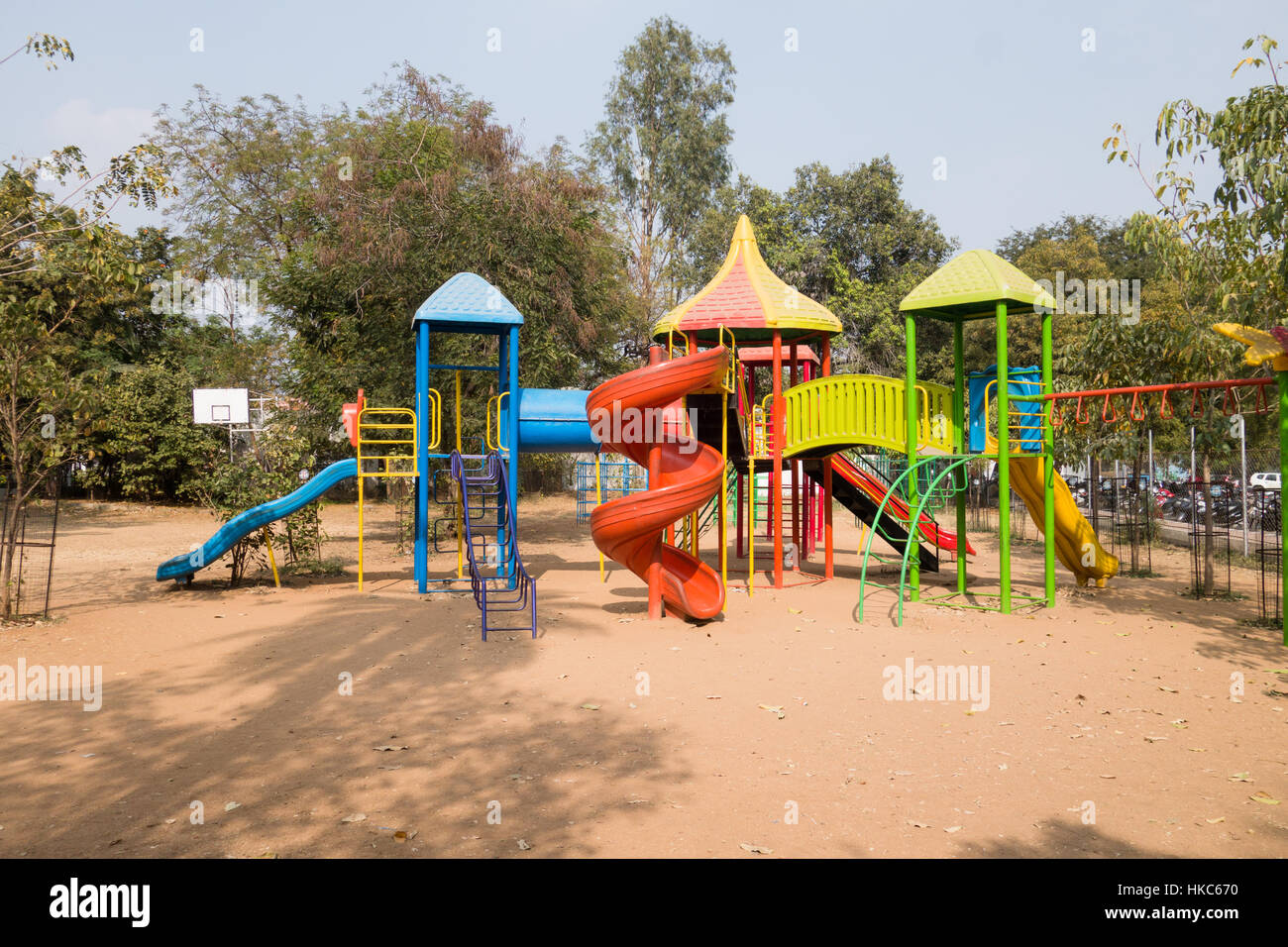 Children play area equipment Stock Photo Alamy