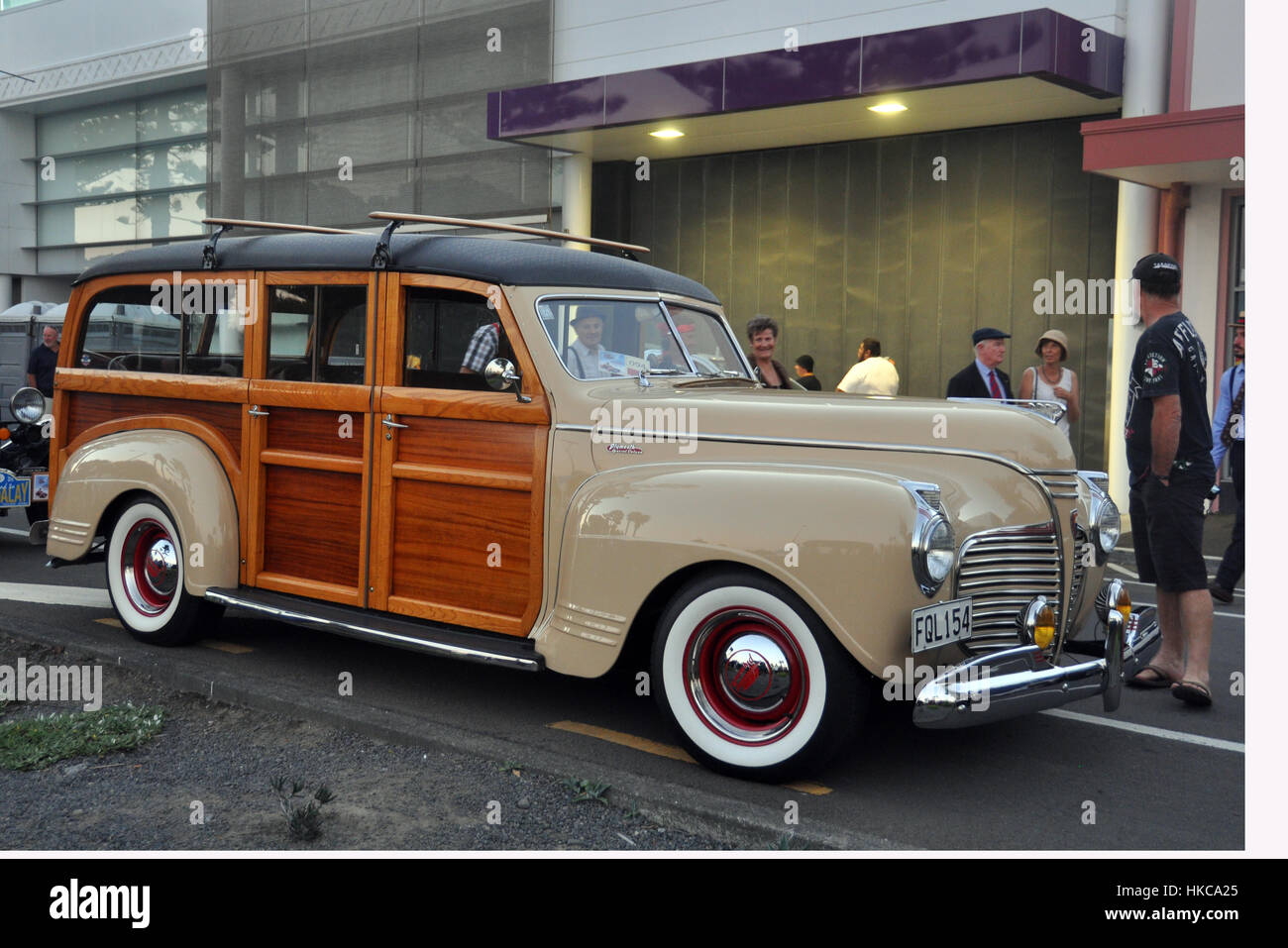 Vintage car at Art Deco festival in Napier New Zealand Stock Photo