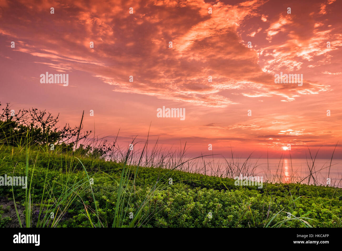 A cloudy sunrise on Cape Cod. Stock Photo