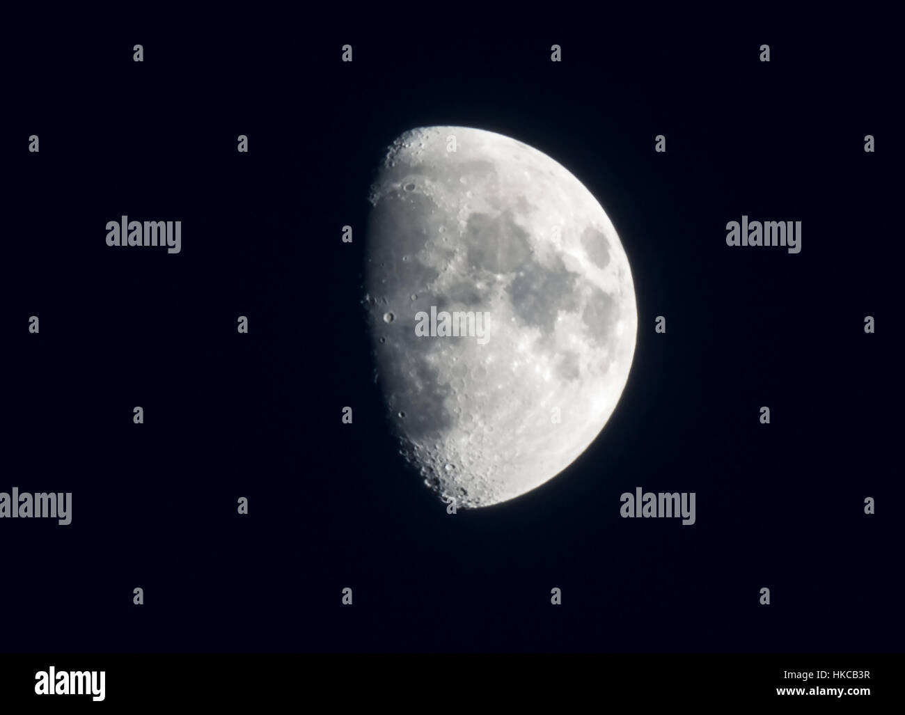 Gibbous waxing moon phase Stock Photo Alamy