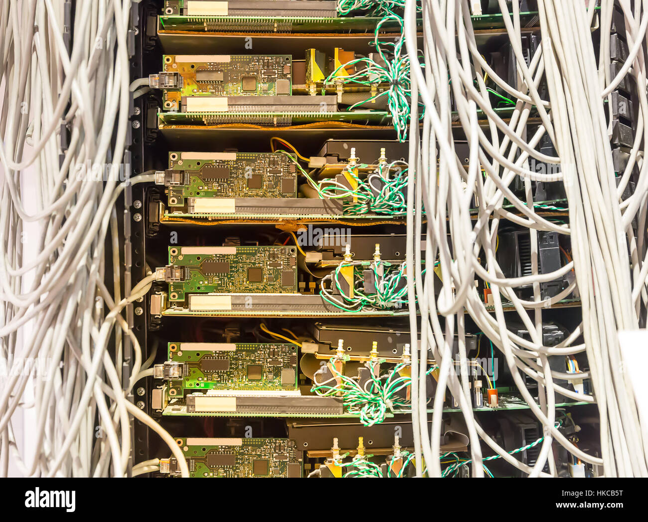 Wire connection and analog tachnologies Stock Photo