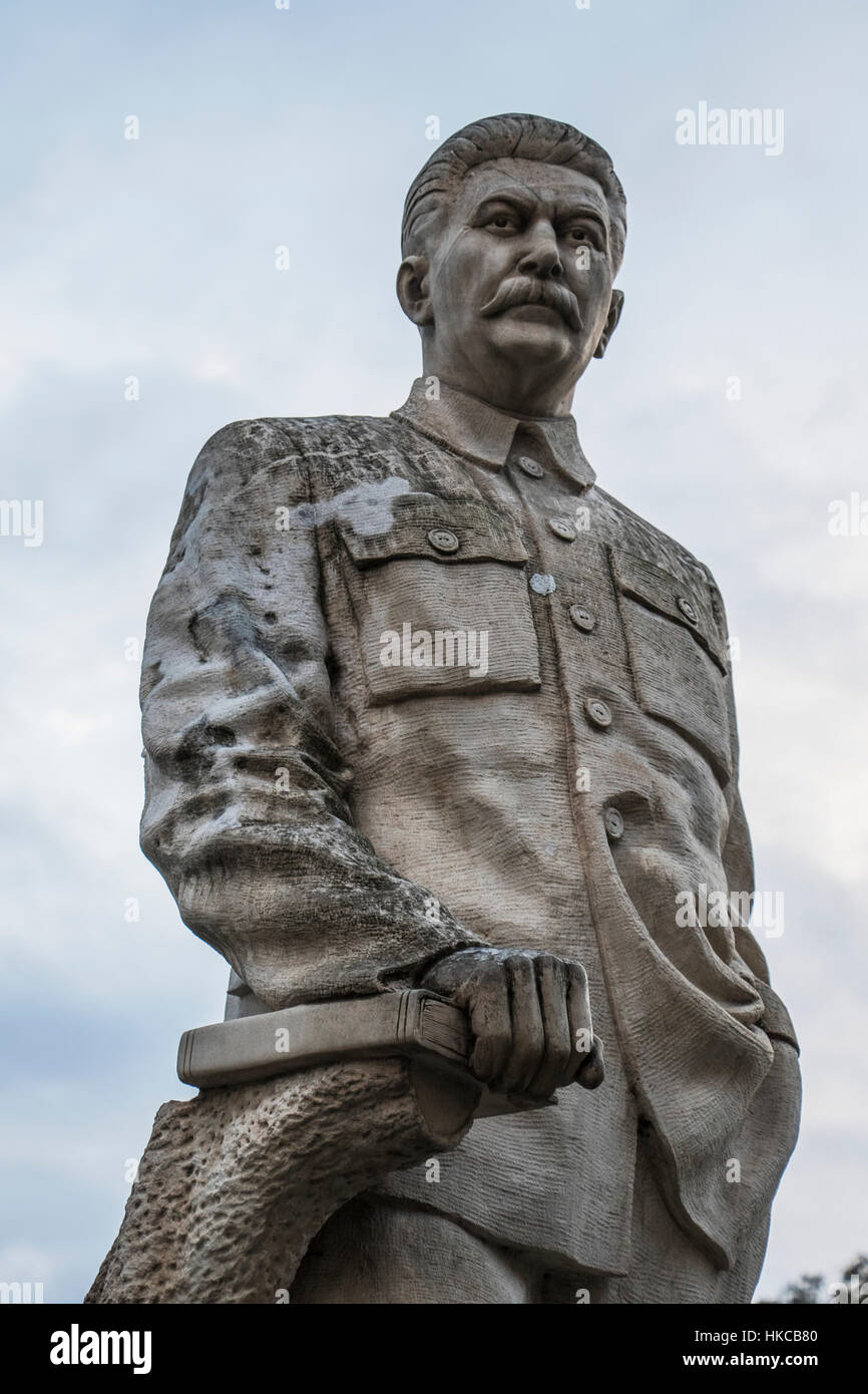 Statue of Stalin in front of the Joseph Stalin Museum; Gori, Shida Kartli, Georgia Stock Photo