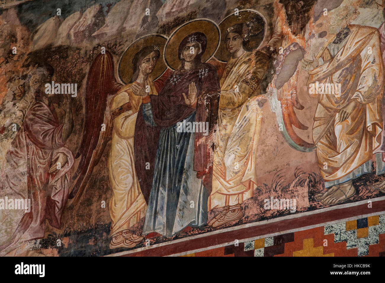 Fresco in the interior of the Church of the Virgin at Gelati Monastery; Imereti, Georgia Stock Photo