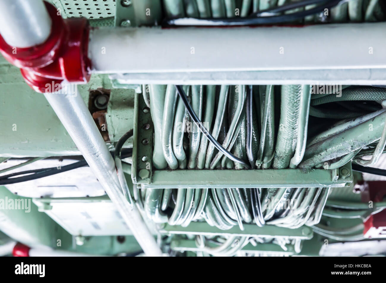 Military ship pipeline and wiring Stock Photo - Alamy