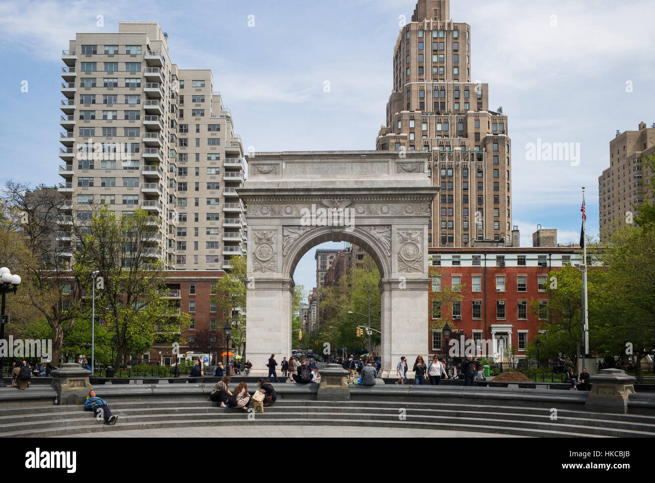 Washington Square Arch, Washington Square Park; New York City, New York, United States of America Stock Photo