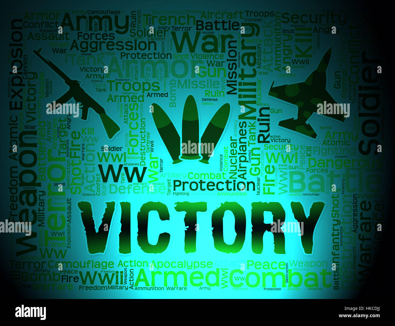 Victory Words Means Winning Battle And Victorious Stock Photo Alamy