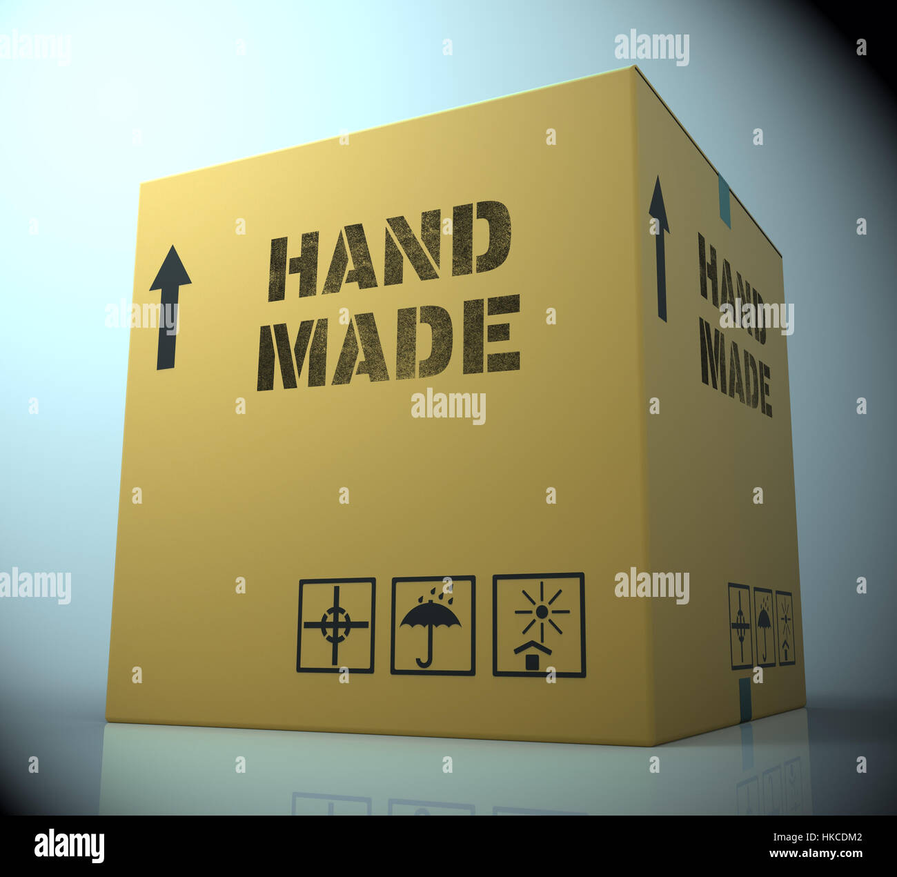 Hand Made Box Showing Handcrafted Product 3d Rendering Stock Photo - Alamy