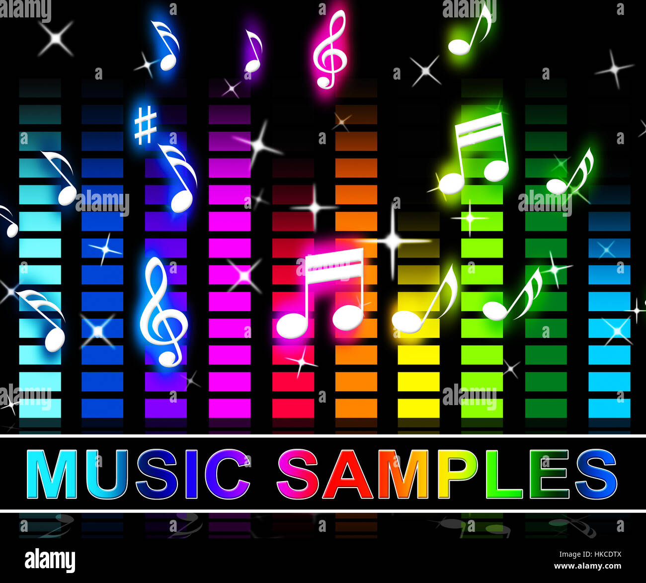 Music Samples Graphic Equalizer Means Reusing Tune Or Song Parts Stock