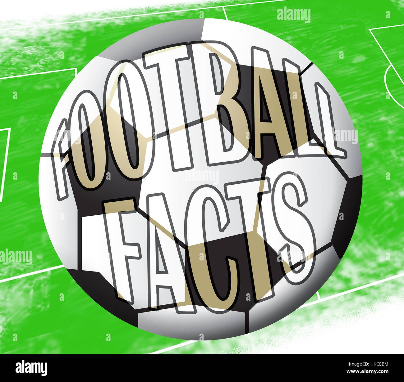 Football Facts Ball Shows Soccer Knowledge 3d Illustration Stock Photo