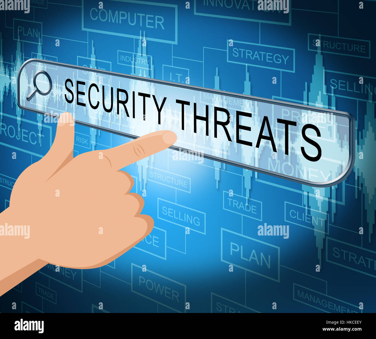 Security Threats Online Screen Means Unauthorized Menace 3d Rendering ...