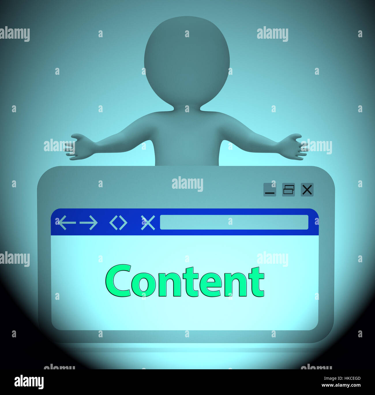Content page Character Meaning Browsing Online 3d Rendering Stock