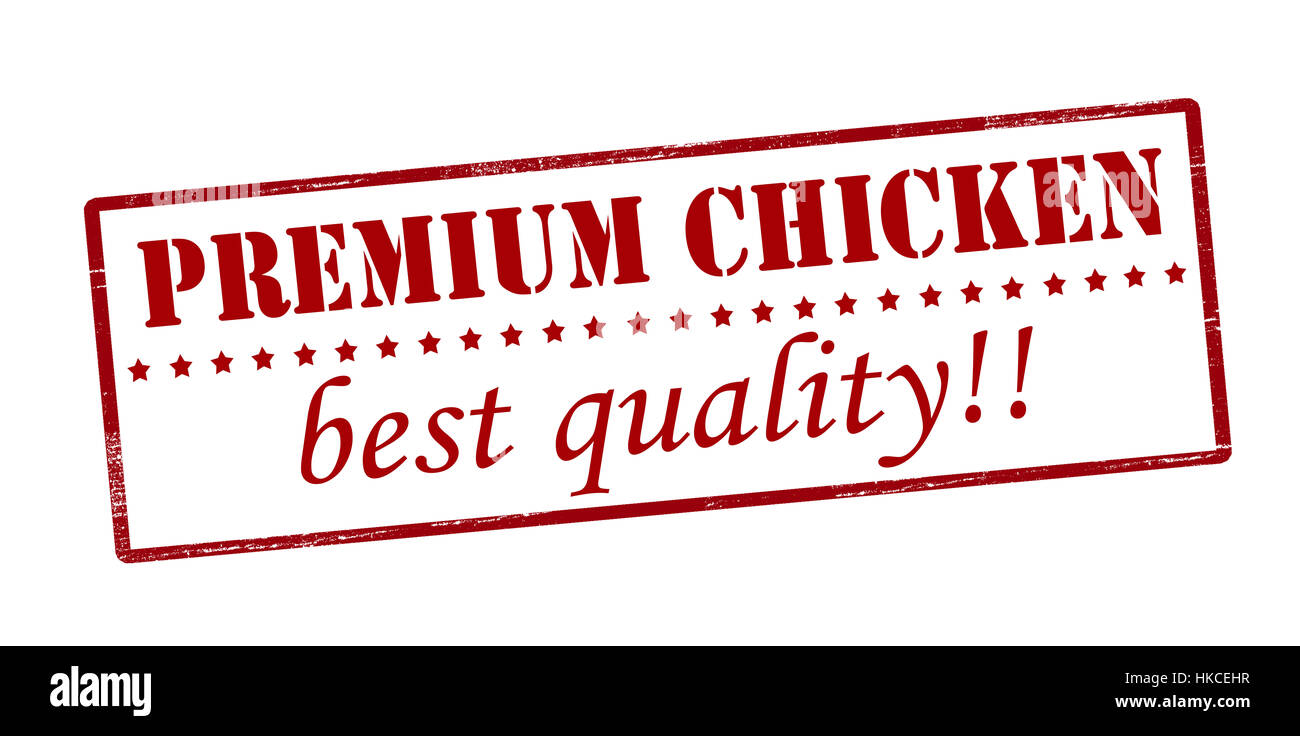 Stamp with text premium chicken best quality inside, vector