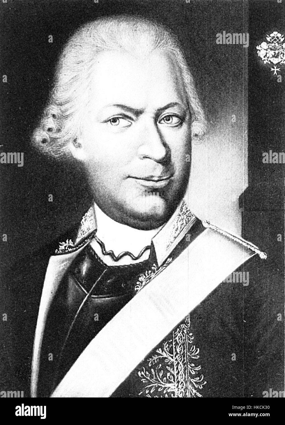 This portrait of Georg Dietrich von Puttkamer, an 18th-century German nobleman, highlights his aristocratic status. The painting captures the elegance and dignity of the noble class during the Baroque period. Stock Photo