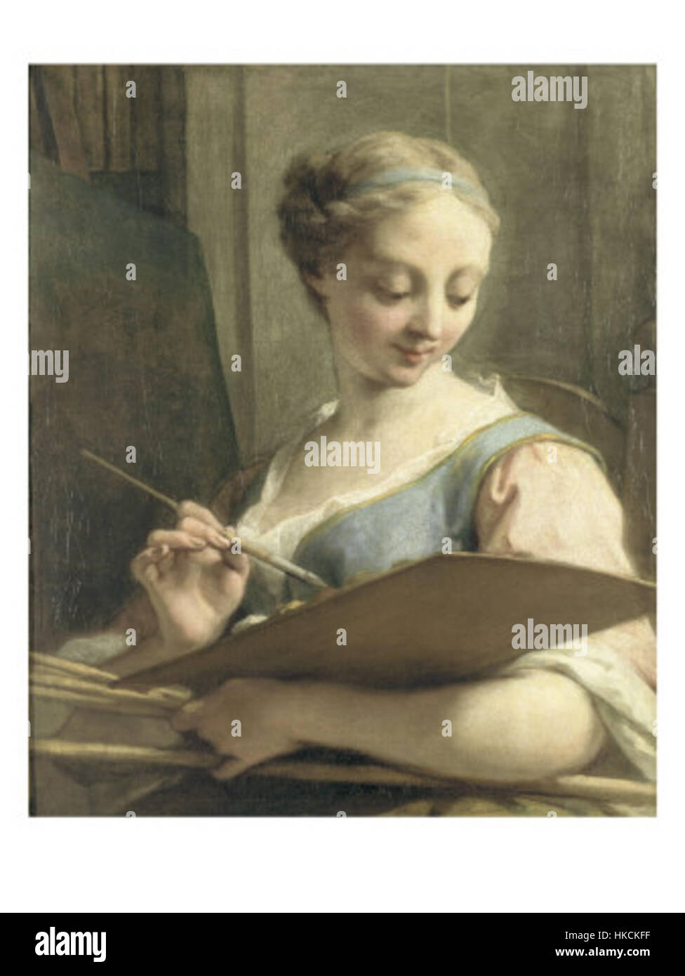 Restout’s 'Allegory of Painting' presents a visual representation of painting itself, symbolizing the art’s ability to portray truth and beauty through allegorical imagery. Stock Photo