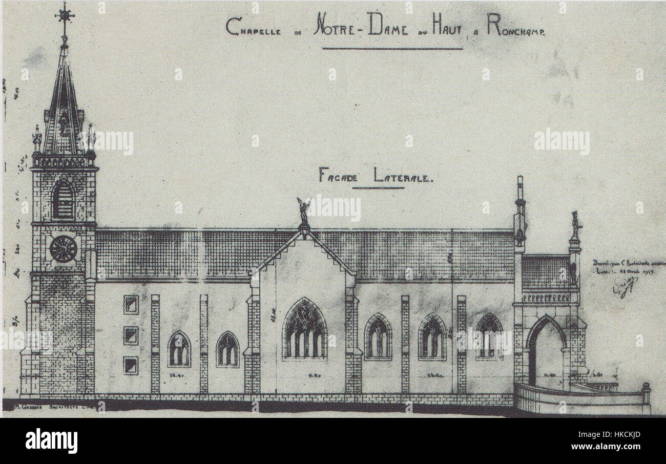 Riss der Notre Dame du Haut (1922) Stock Photo
