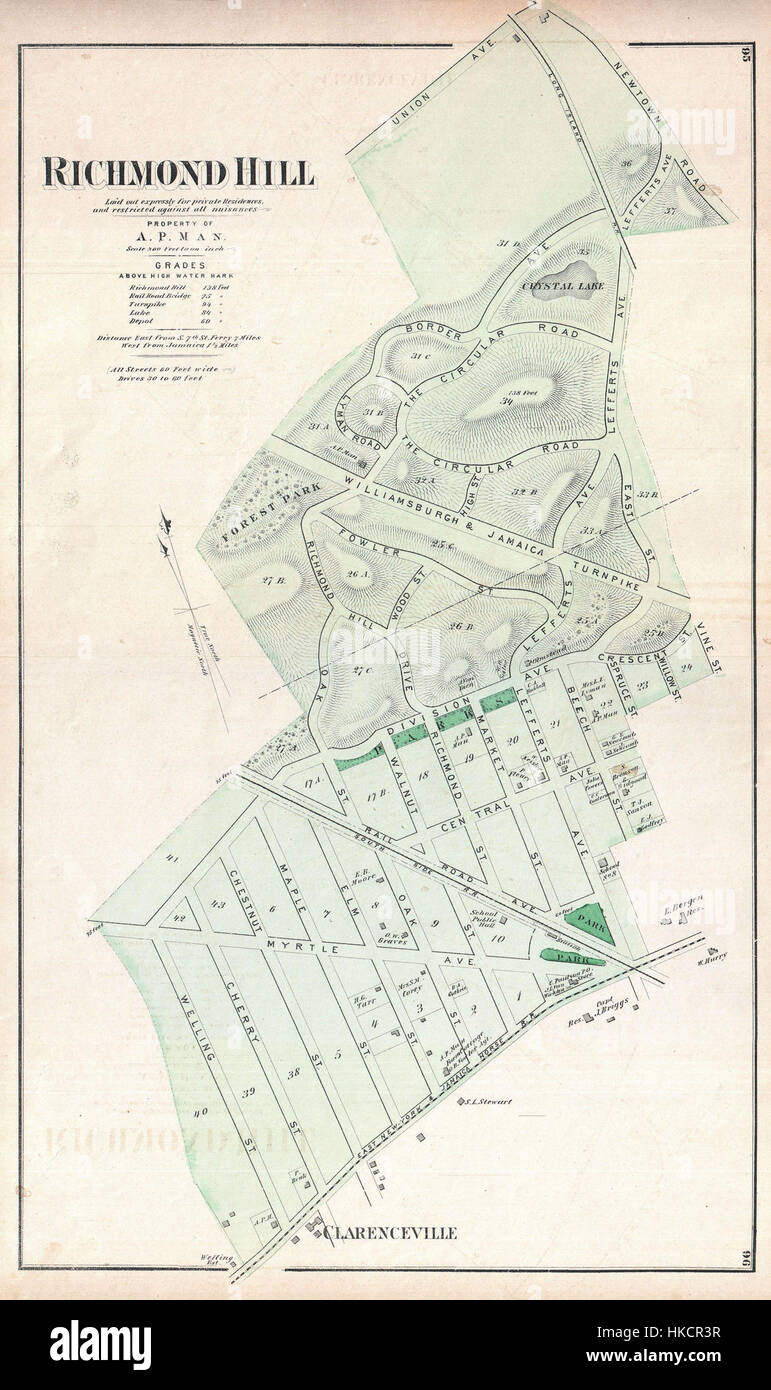 1873 Beers Map of Richmond Hill, Queens, New York City Geographicus