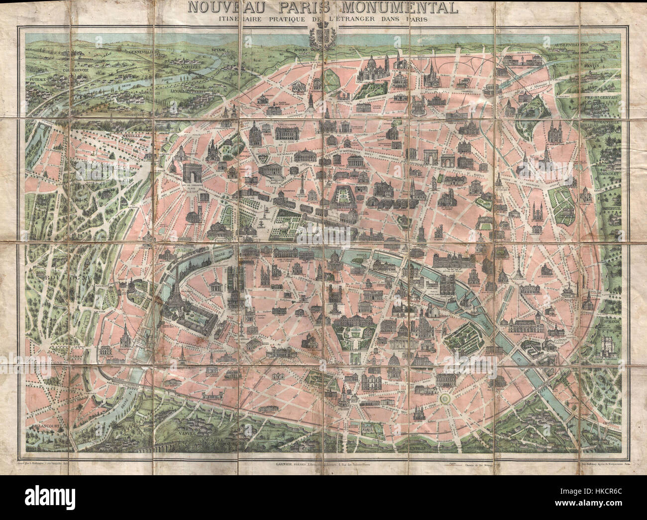 Map of paris 1900 hi-res stock photography and images - Alamy