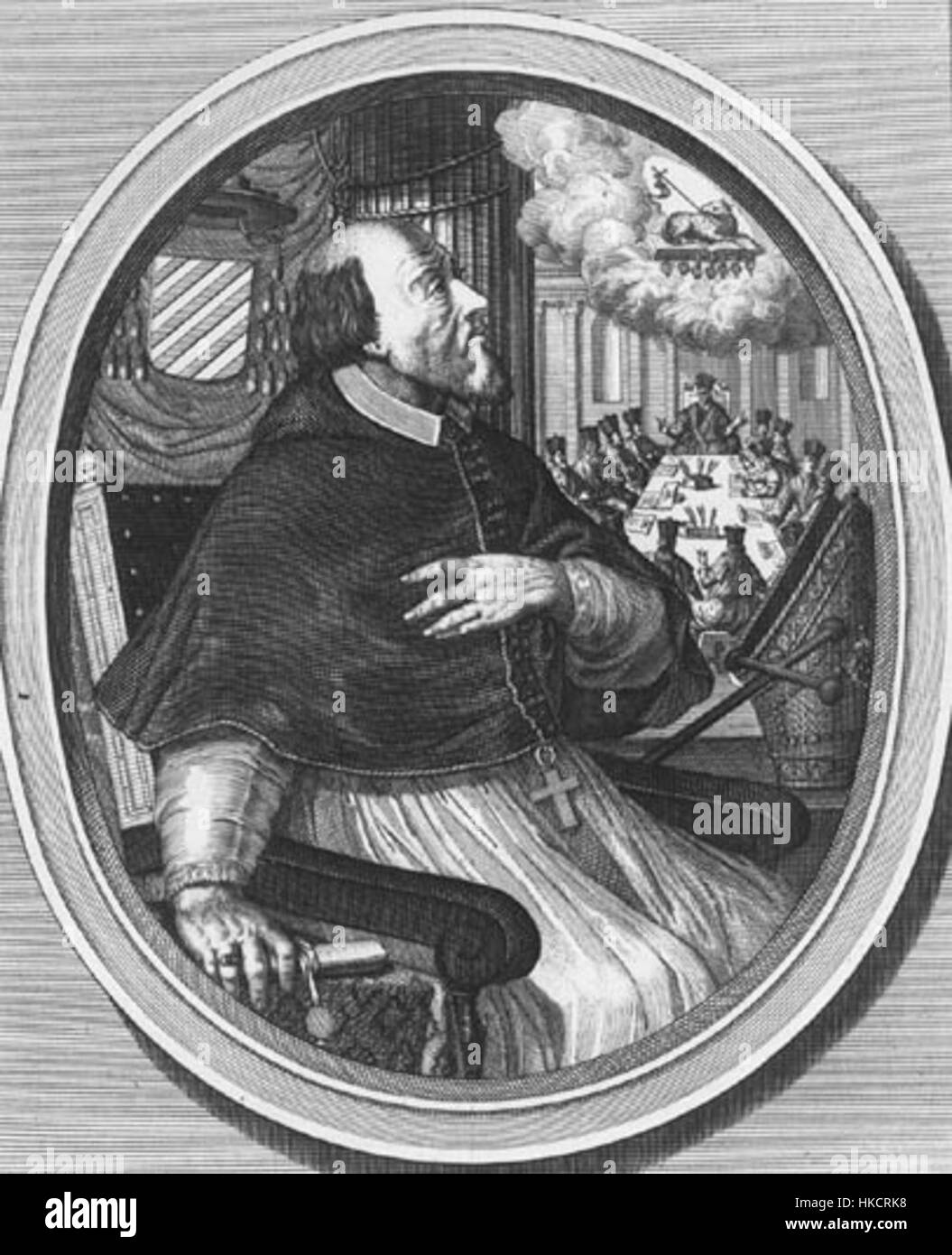 A historical portrait of Aartsbisschop Frederik Schenck van Toutenburg, depicting his aristocratic status. This artwork serves as a reflection of the period’s noble class and the detailed style of portraiture of the time. Stock Photo