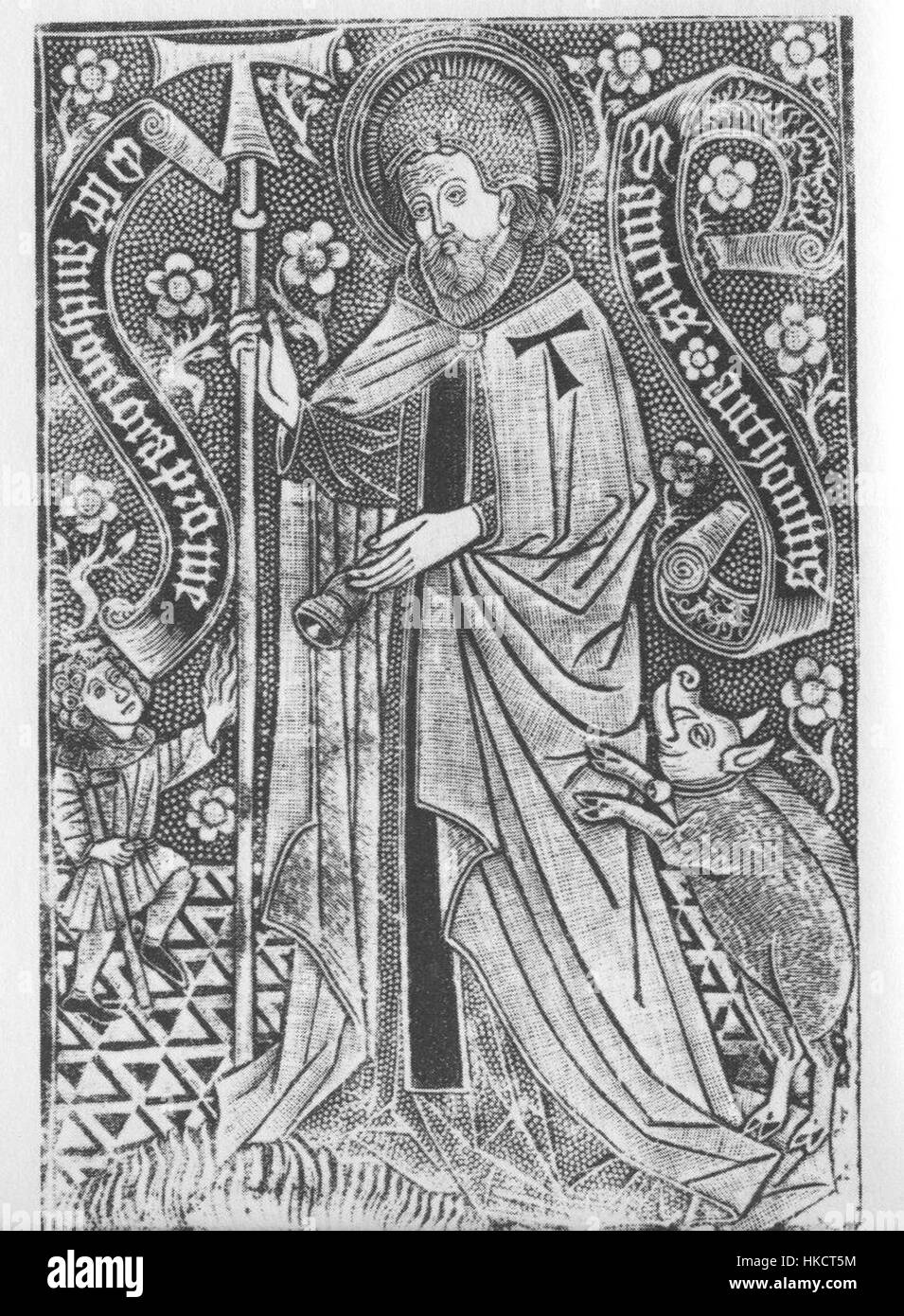 Antonius the Great (metal plate engraving) Stock Photo