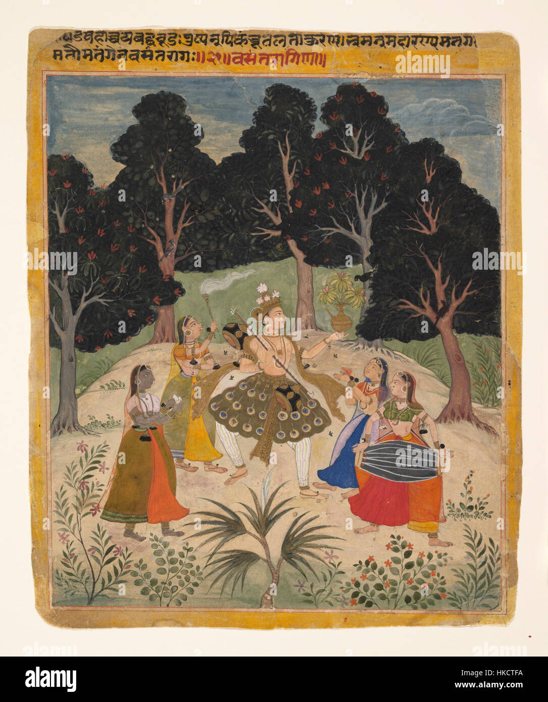 5 Vasant Ragini folio from a Ragamala Series (Garland of Musical Modes), Amber, early 17, Metmuseum Stock Photo