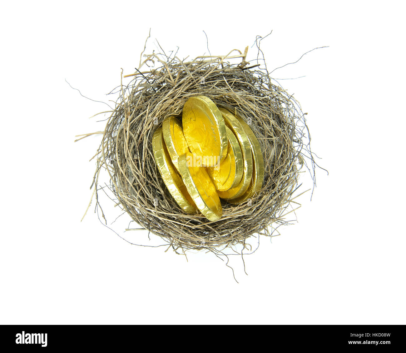 Golden Egg And Three Eggs In A Nest Stock Illustration - Download Image Now  - Easter Egg, Animal Nest, Bird's Nest - iStock