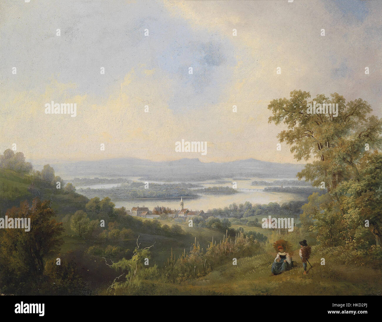 The 19th-century painting of Heiligenstadt showcases a rural German ...