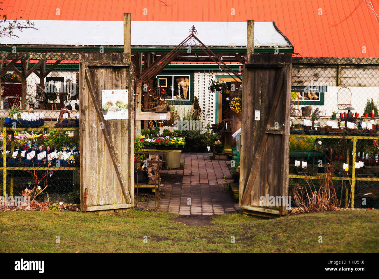 Garden and flower shop, Steveston BC, Canada Stock Photo