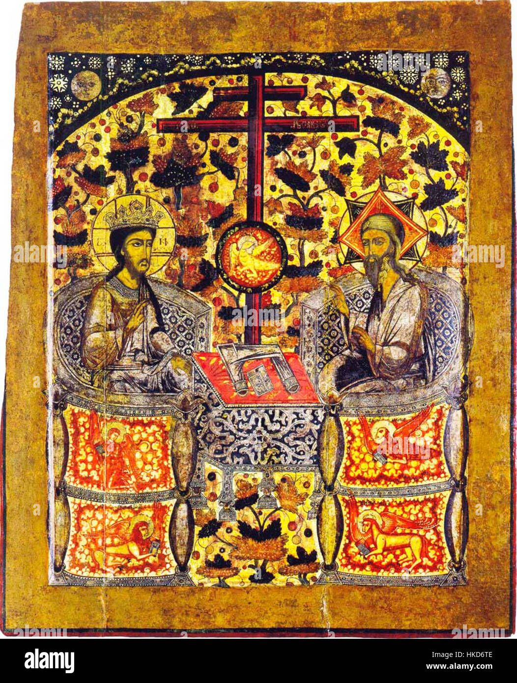 A religious icon representing the enthronement of a ruler or religious ...