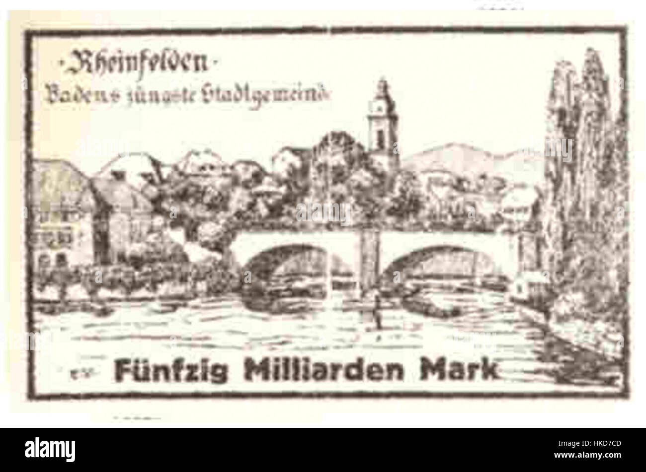 Notgeld Rheinfelden Baden 1920er Jahre Stock Photo