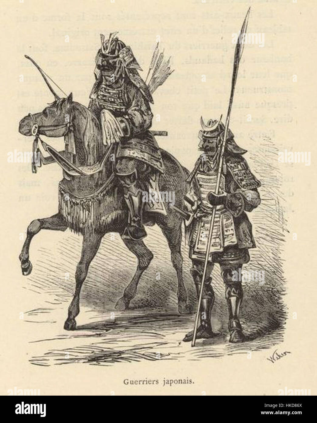 A historical painting depicting a pair of Japanese warriors in ...